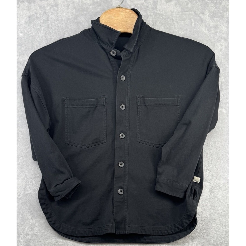 Vuori Mackenzie Shirt Jacket Black Cotton Jersey Gorpcore Shacket Women's XS